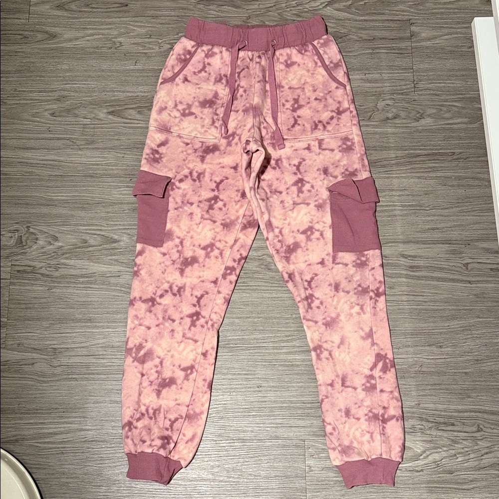 Kendall & Kylie Pink Tie-Dye Joggers Size S